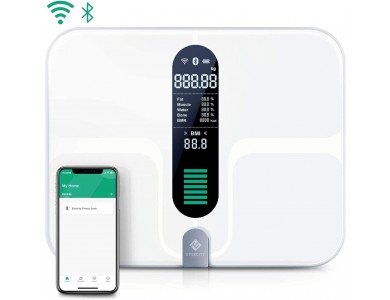 Etekcity ESF00, Smart Scale, Fat Monitor, Body Mass Index with Fitness APP via WiFi & Bluetooth, White