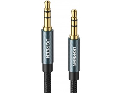 Ugreen Audio AUX Cable, 2m. Gold plated with Nylon Weave 3.5mm, Blue