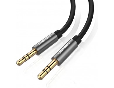 Ugreen Audio AUX Cable, 5m. Gold plated with Nylon Weave 3.5mm, Black