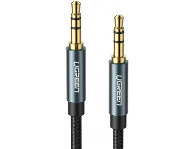 Ugreen Audio AUX Cable, 1m. Gold plated with Nylon Braided 3.5mm, Blue