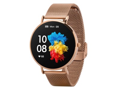 Garett Verona Smartwatch, IP67, AMOLED Display, Health Monitoring, Sports Mode & Battery Life up to 7 Days, Gold