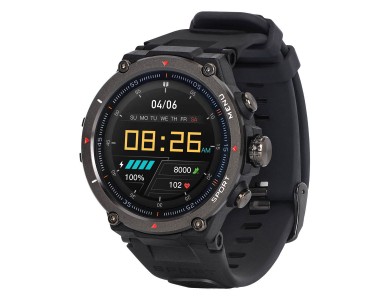 Garett GRS Pro Smartwatch, IP68 with AMOLED Display, GPS, Sports Mode, Durable Strap & Battery Life up to 7 Days, Black