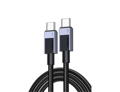 Ugreen USB-C σε USB-C Καλώδιο 1μ. με Νάυλον ύφανση και Επαφές Αλουμινίου Υποστήριξη PD3.0/QC4.0/FCP & 5A / 100W, Μαύρο