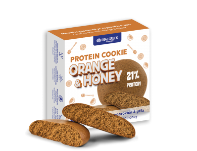 Real Greek Protein Cookie Orange & Honey Πρωτεϊνικό Μπισκότο Χαρουπιού Με Πορτοκάλι & Μέλι 32g