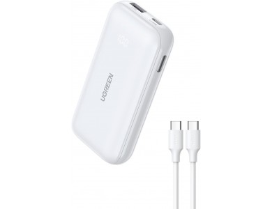 Ugreen 10K 30W USB-C Power Bank 10.000mAh με Power Delivery & Quick Charge 3.0, White