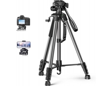 Ugreen Camera Tripod, Τρίποδο 175cm, για DSLR / Smartphone / Action Cam, 360° 3D Head, 5kg load, Aviation-grade Aluminum Made