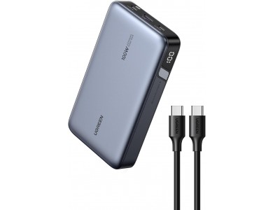 Ugreen Power Bank 20000mAh, 100W με Θύρα USB-A & USB-C * 2, Power Delivery / Quick Charge 2.0 / Quick Charge 3.0, Γκρι