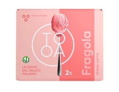 Fragola TooA Gelato Vegan with Italian Strawberries, from 100% Natural Ingredients, No Preservatives Gluten & Lactose (Set of 2 Pods)